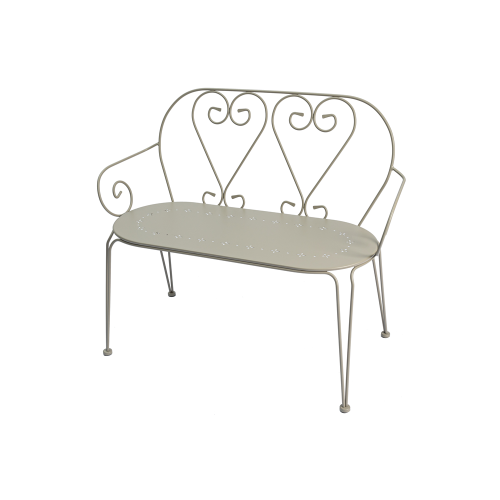 Banc coeur dépliable en métal de jardin